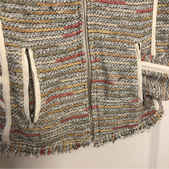Nic+Zoe Jacket Dandelion Tweed Fringe Zip up Jacket Sz small - Picture 7 of 15